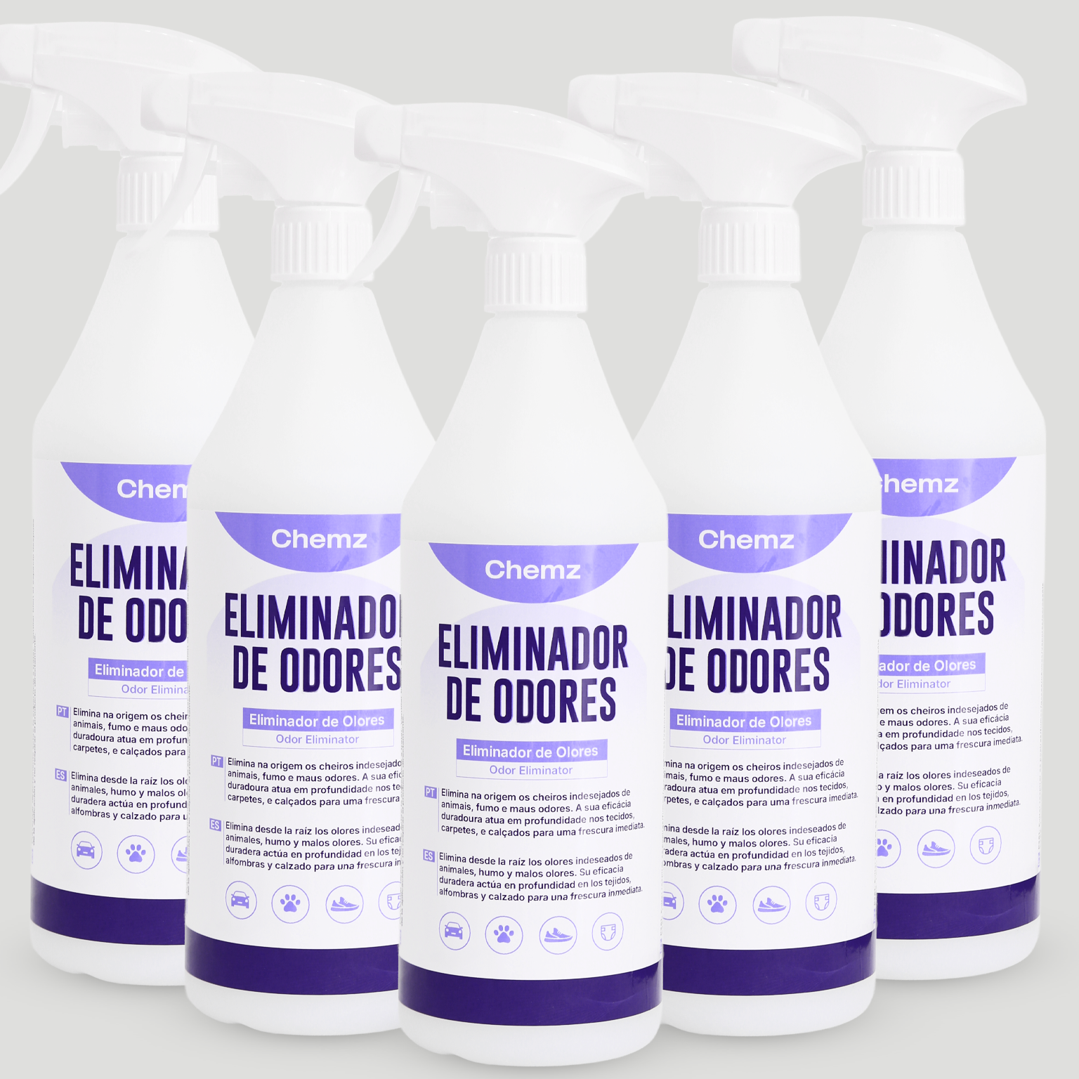 Chemz - Eliminador de Odores Profissional PERFUMADO - Formato Poupança 5 Litros