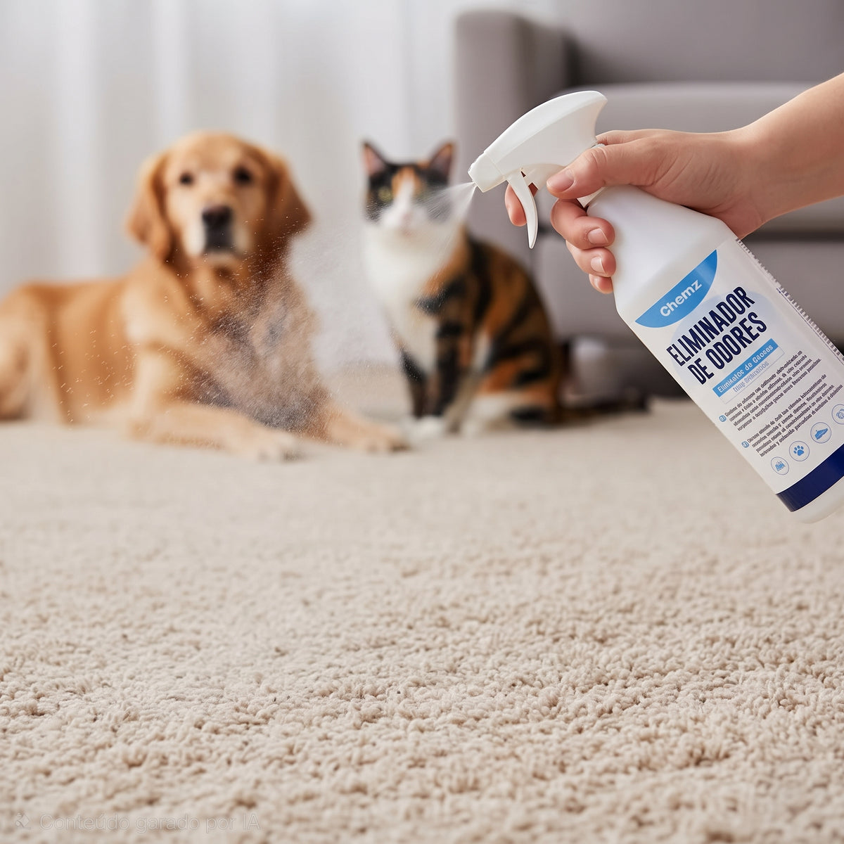Chemz - Eliminador de Olores SIN PERFUME Profesional - Olores de Animales, Orina, Alfombras, Sofás, Tejidos, Zapatos. - 1000ml - PACK 2 UNIDADES