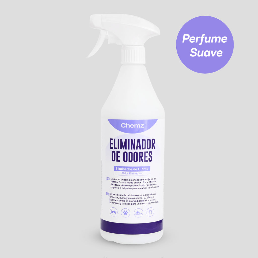 Chemz - Eliminador de Odores Profissional PERFUMADO - Odores de Animais, Urina, Carpetes, Sofás, Tecidos, Sapatos. - 1000ml
