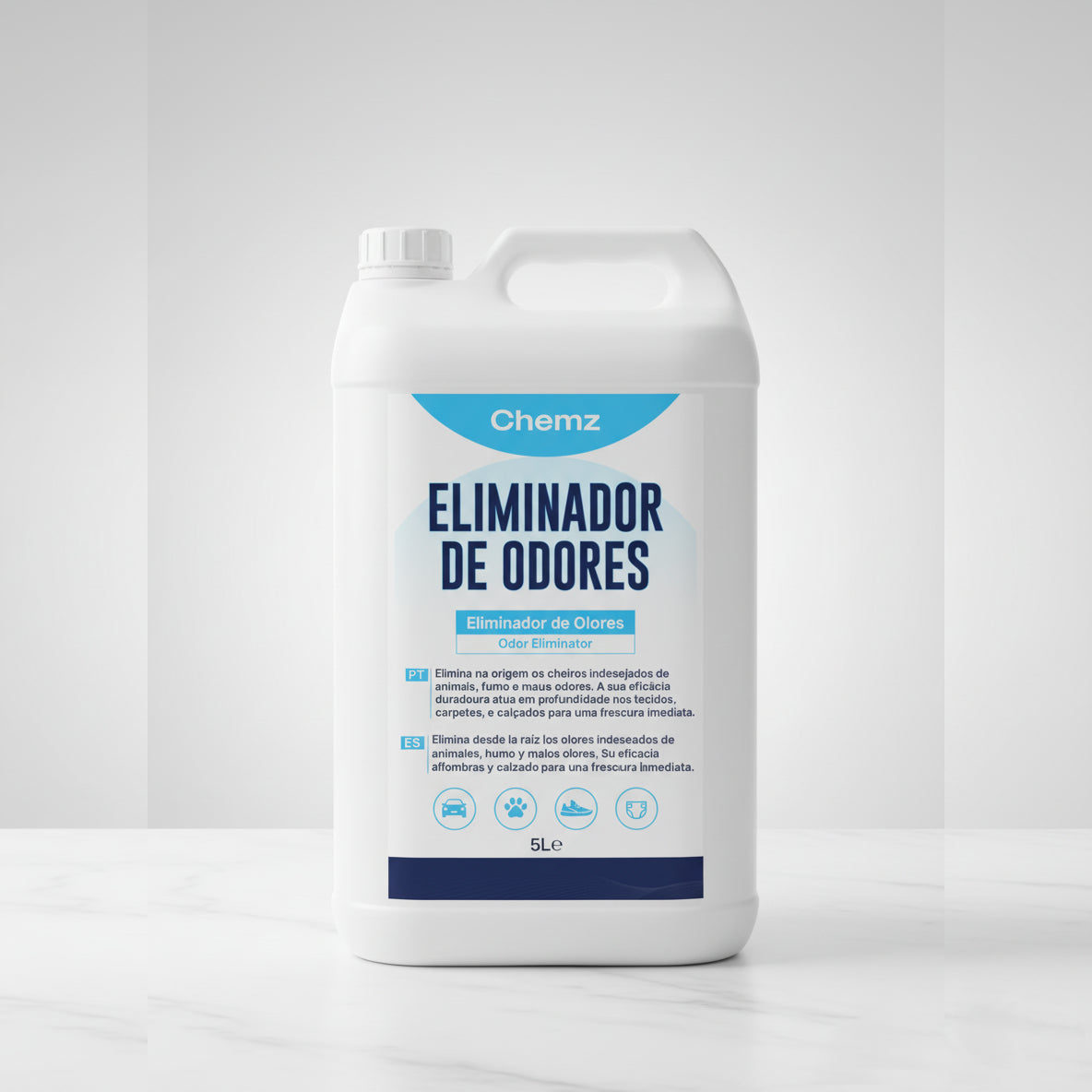 Chemz - Eliminador de Odores SEM PERFUME - Formato Poupança 5 Litros